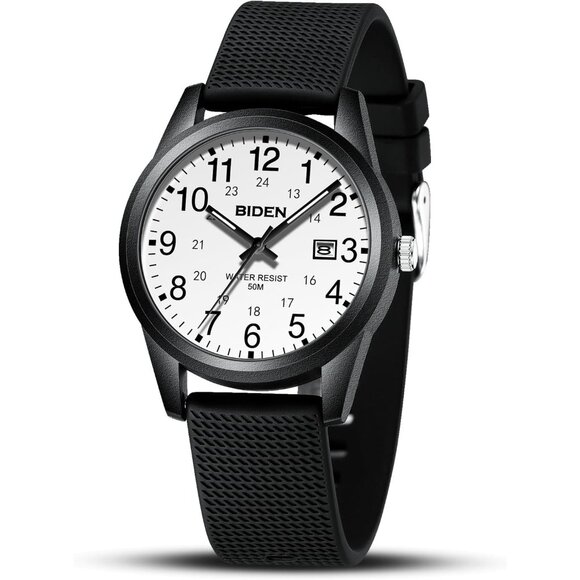 ⚡Black-white Watches for Men Women Military Time Glowing Easy to Read Dial - Picture 1 of 10
